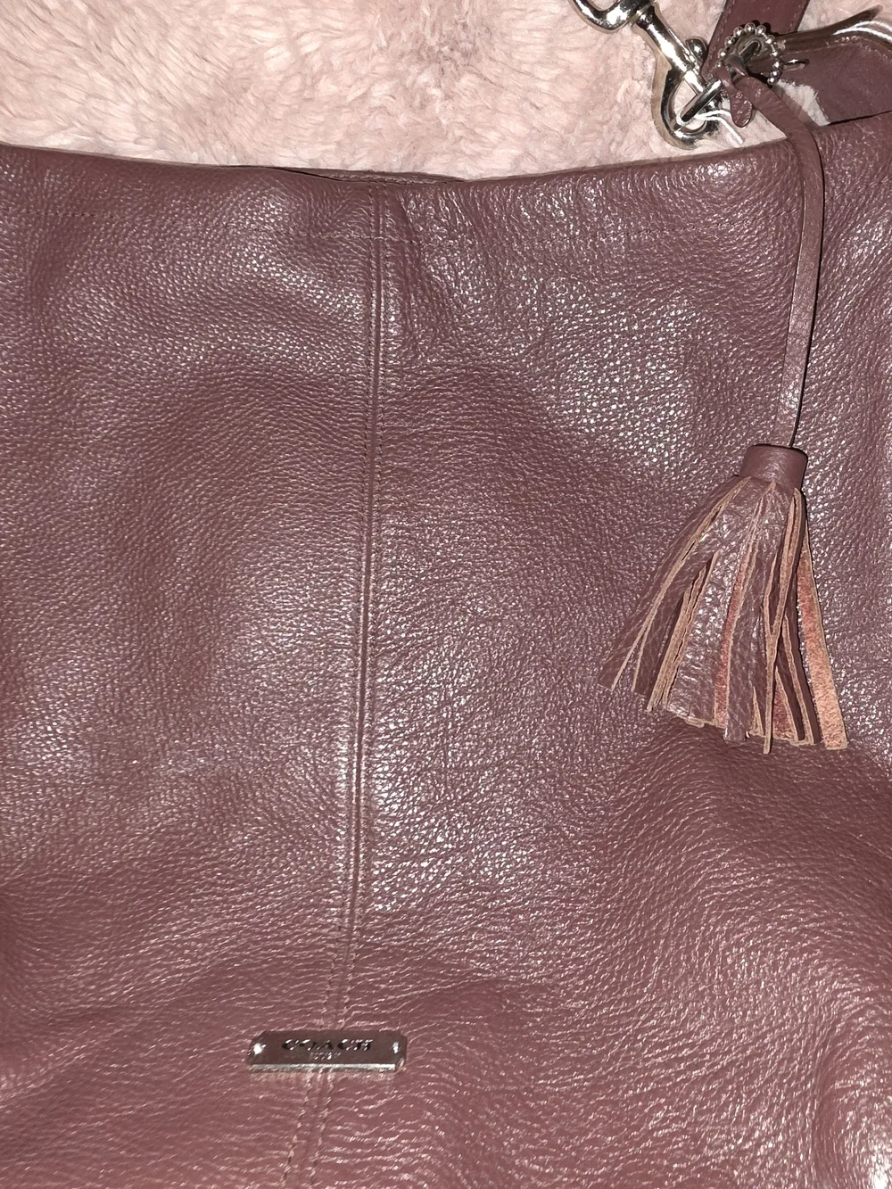 Coach Hobo Bag in Dusty Rose with Tassel